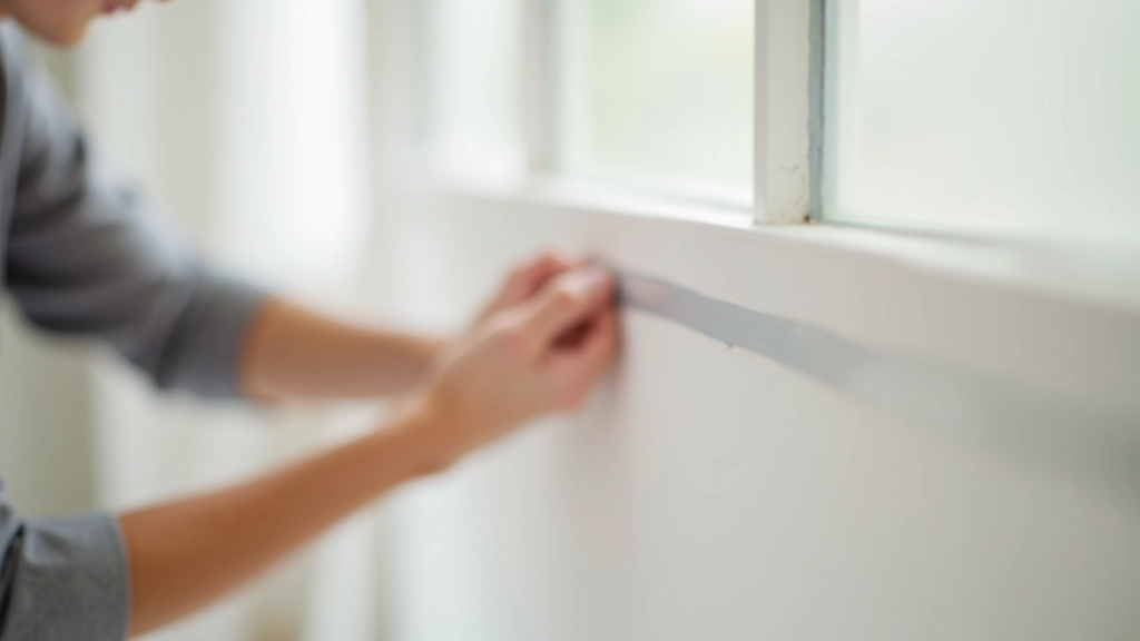 Renter painting an accent wall with careful tape application, showing proper technique and preparation steps