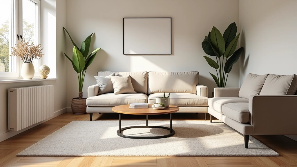 Styled living room with affordable rug showing how budget pieces can look premium with proper placement